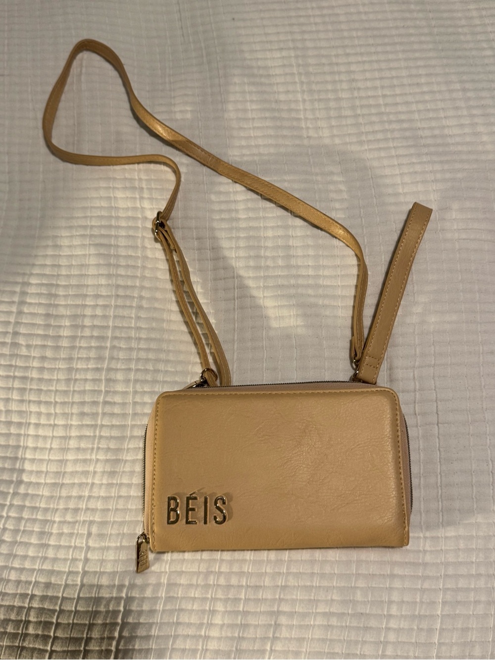 Beige Crossbody Wallet